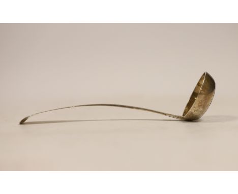 An early 19th century Scottish Provincial silver fiddle pattern sifter ladle, Robert Donaldson, Dundee, circa 1830, 16cm.