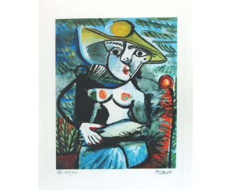 PABLO PICASSO (Spanish, 1881-1973), 'Femme au Chapeau', lithograph in colours on arches paper, 204/300, 33.5cm x 25.5cm, with