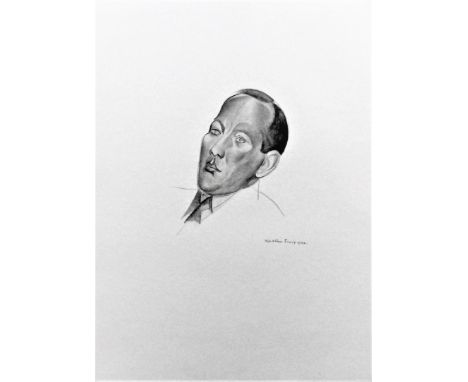WYNDHAM LEWIS [1882-1957]. Noel Coward, 1932; lithograph, edition of 200 [141/200]. 35 x 27 cm sheet size - overall including