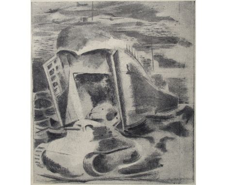 PAUL NASH [1889-1946]. Prelude, 1944. Offset lithograph - edition? printed at Waterlow, published by BBC 8.6.1944 [2 days aft