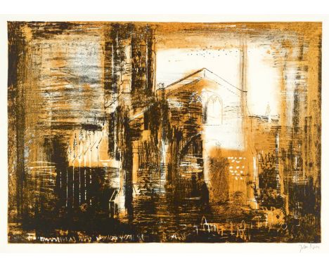 JOHN PIPER CH [1903-1992]. Fotheringhay, Northamptonshire, 1964. lithograph on handmade Barcham Green paper with full margins