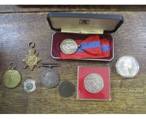 A first World War 1914-15 star three medal campaign group named to19335 Pte R. Steer Suffold regiment, cased Imperial Service