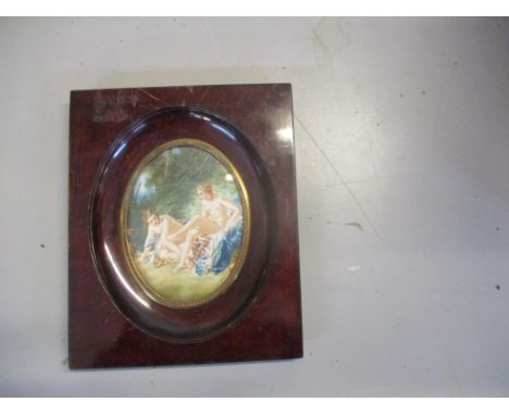 A portrait miniature of two nudes, signed, 12cm x 9cm framed Location: 