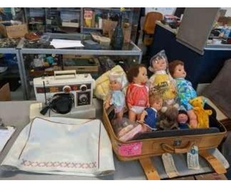 A selection of 1960's and later dolls to include three puppets, one being a Florence Magic Roundabout puppet together with an