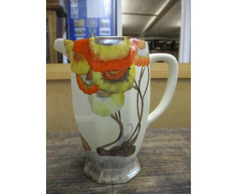 A Clarice Cliffe Rhodanthe pattern Wilkinson Ltd pottery jug, 16cm highLocation: 