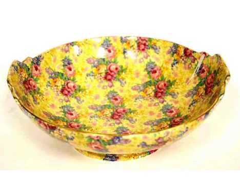 Royal Winton 'Wellbeck' ceramic bowl floral decorated, marked to base, (height 8cm, diameter 23.5cm approx).