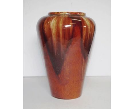 Vintage Bendigo Pottery mantle vase brown glaze, marked to base, (height 26cm approx).