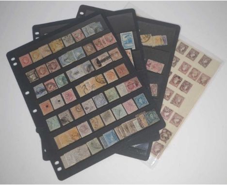 Four sheets of antique &amp; vintage stamps including Spanish Isabella II