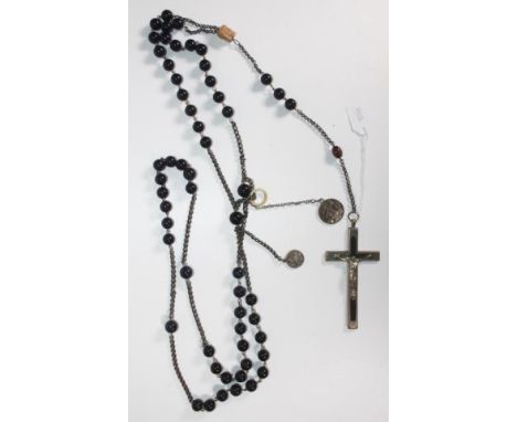 Large vintage rosary bead necklace