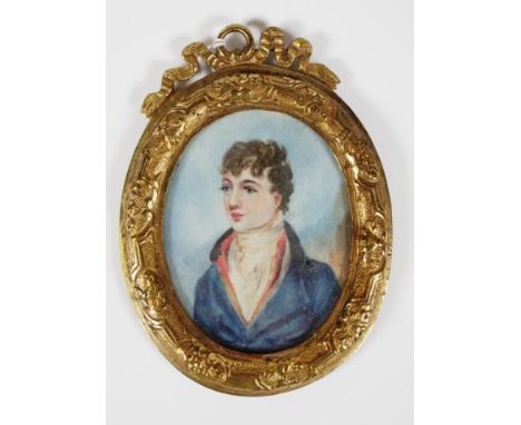 Georgian portrait miniature ' Stephen' 'Sloane, Youngest Son of Hans Sloane, of Stoneham, Hants.' Attributed in handwriting v
