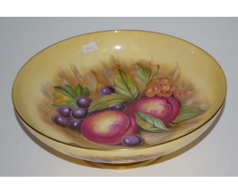 Good Aynsley ceramic signed bowl hand painted fruit decoration, signed by D. Jones, marked to base, (height 8.5cm, diameter 2