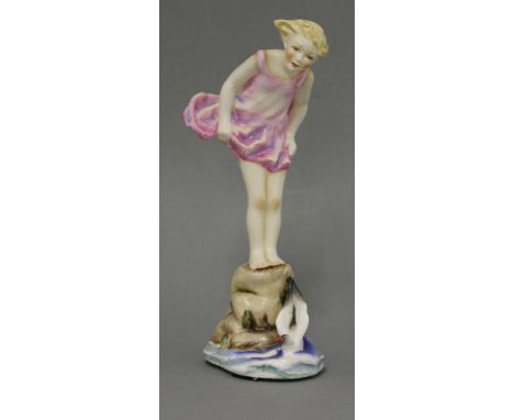 A Royal Worcester 'Sea Breeze' figure,modelled by F G Doughty, printed marks and numbered 3008,21.5cm high