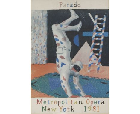 *David Hockney RA (b.1937)POSTER FOR 'PARADE', METROPOLITAN OPERA, NEW YORK, 1981Signed in ballpoint pen, laid down on card96