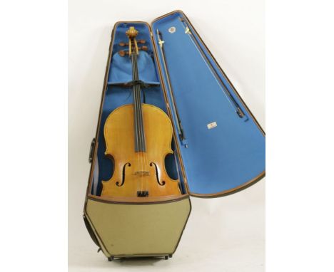 A cello,with interior label inscribed 'William E Hill & Sons, Makers, 140 New Bond Street', dated 1974, No.535, in fitted W E