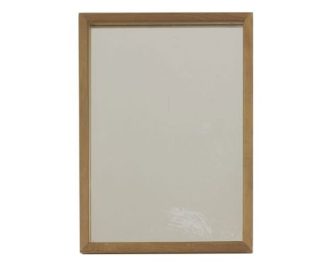 A Gordon Russell yew mirror,labelled 'Mirror with frame in English yew Made by Gordon Russell LimitedBroadway, Worcestershire