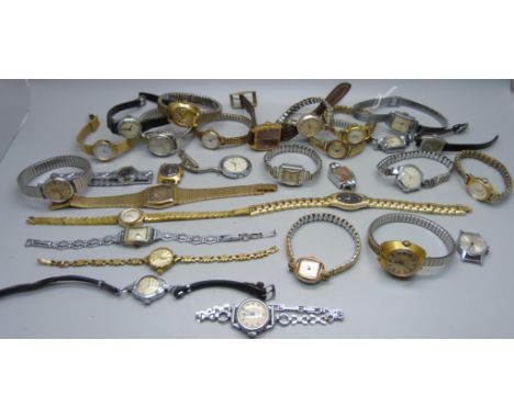 A collection of lady's wristwatches including Oris, Timex, Accurist, Sekonda, Rotary, etc. 