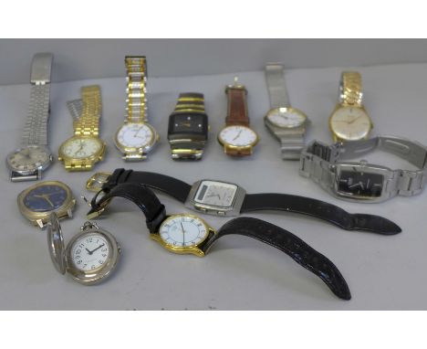 A collection of wristwatches including Timex, Rotary and Citizen 