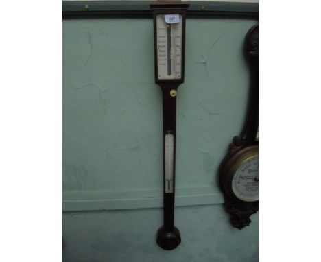 Slim stick barometer with advertising G. Davis, Optician Leeds