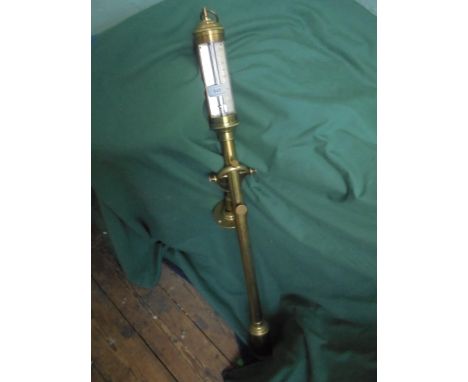 Fine brass ship's marine barometer with gimbel