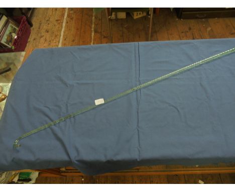 Glass twisted walking stick with coloured infill 