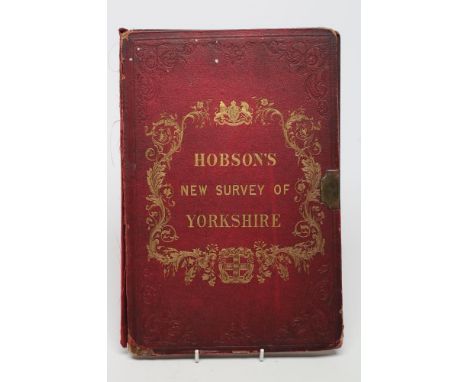 HOBSON'S, New Surrey of Yorkshire, William Colling Halison, 1845, large scale engraved coloured folding map in two sheets wit