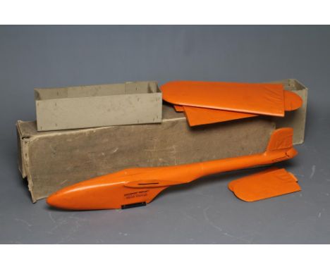 A RARE COLD WAR PERIOD GOVERNMENT SPY SURVEILLANCE AEROPLANE, of hard card and wood construction painted in bright orange, wi