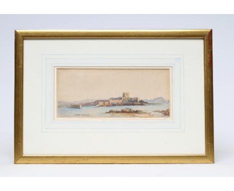 NORMAN WILKINSON (1878-1971), View of Jersey, watercolour and pencil, signed, inscribed to reverse and dated 1927, 4 1/2" x 1
