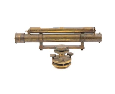 Brass theodolite, engraved Elliott, London, 131, 40cm.