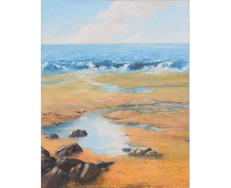 J K Whitton,Sea and shore,oil on canvas signed with initials, stretchered, unframed,77x61cm,S Graham, birds, three other oils