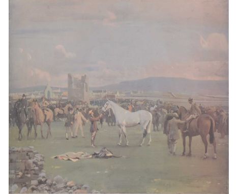 After Munnings,Kilkenny Horse Fair,colour print, International Edition of 600, numbered 272,62x69cm.