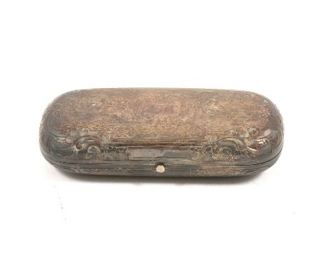 Russian silver box, makers mark TF(?), 84 standard, assay for Savinsky, Moscow 1867, oval form with engraved scrolled borders