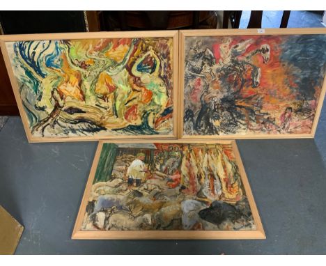 Patricia Arnett - three framed impressionist oils on board to include 'The Four Horsemen'