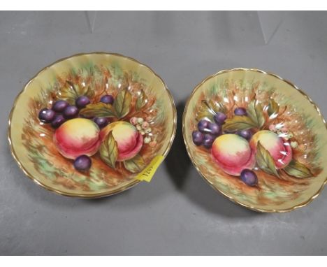 Two Aynsley Orchard Gold small dishes signed D Jones