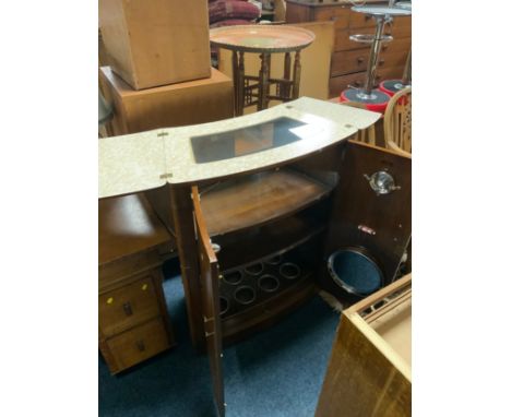 A walnut cased ‘Turnidge product’ bar/drinks cabinet and contents