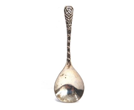 A CELTIC SILVER CADDY SPOON  by Robert Allison, Glasgow 1948, 9.5cm long, 17g gross
