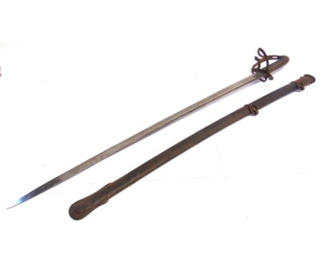 A BRITISH 1821 / 22 PATTERN ARTILLERY OFFICER'S SWORD  the 69.5cm slightly curved steel blade unmarked at the ricasso, the ba