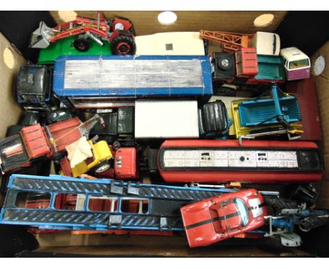 TWENTY-TWO DIECAST MODEL VEHICLES  circa 1950s-70s, variable condition, most repainted, all unboxed. 