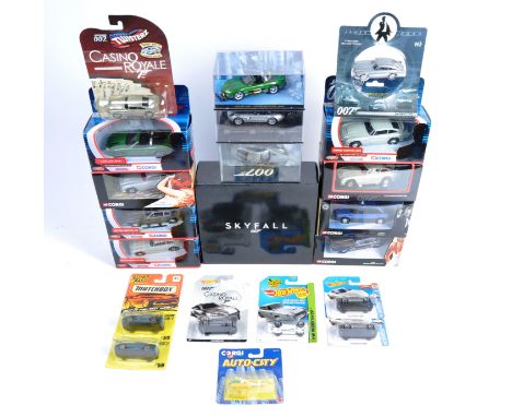 A collection of approx 20x assorted Corgi and Hot Wheels scale diecast models - all Film related James Bond examples to inclu