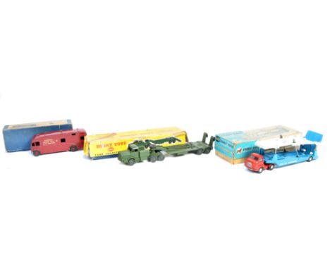 A collection of x3 original vintage Corgi &amp; Dinky Toys boxed diecast models. To include; Dinky Toys No. 581 Horse Box (mo