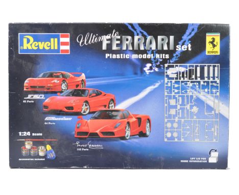 An original Revell 1/24 scale plastic model kit set 05759 ' Ultimate Ferrari Set Plastic Model Kits ' Includes F50, 360 Moden