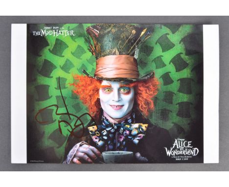 Johnny Depp - American Actor - great 8x10" colour photograph of Depp as The Mad Hatter in Disney's ' Alice In Wonderland '. S