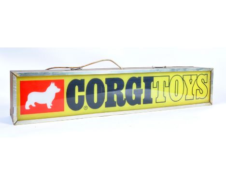 A rare original 1960's / 70's Corgi Toys advertising point of sale toy shop display double sided light box sign. Features two