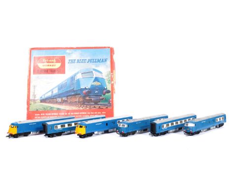 Two original vintage Triang Hornby 00 gauge model railway train sets ' The Blue Pullman ' Comprising a fully working example 