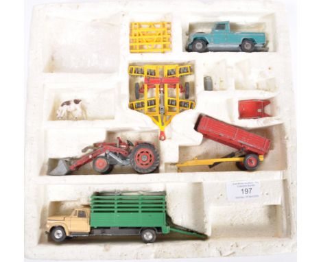 An original vintage Corgi Toys made diecast model gift set GS5 Agricultural Gift Set. Mostly complete in partial box comprisi