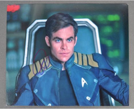Chris Pine - American Actor - Star Trek - an impressive signed 8x10" colour photograph from the franchise. The autograph sign