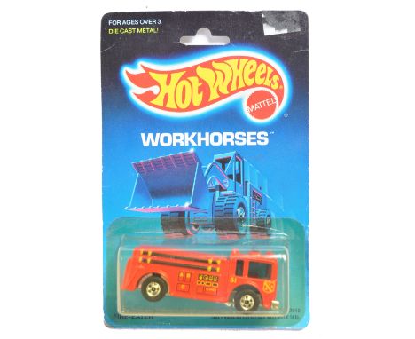 A rare original vintage 1980's (1988) Mattel made Hot Wheels ' Workhorses ' series diecast model No. 9640 Fire-Eater Fire Eng