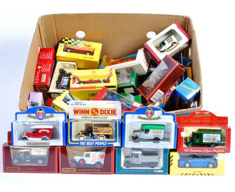 A large collection of 40x assorted boxed scale diecast models to include: Oxford Diecast, Corgi, Cameo, Matchbox Models Of Ye