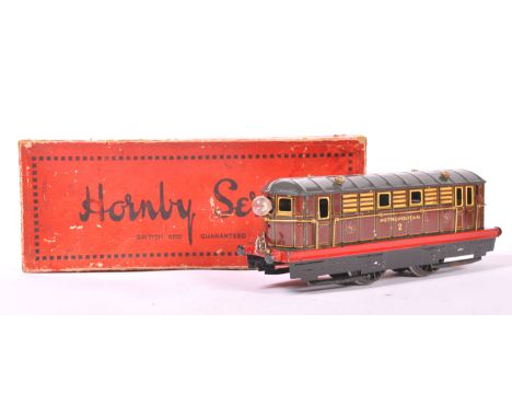 A rare original vintage Hornby Series 0 gauge model railway train set electric locomotive Pre War 0-4-0 Metropolitan Loco No 