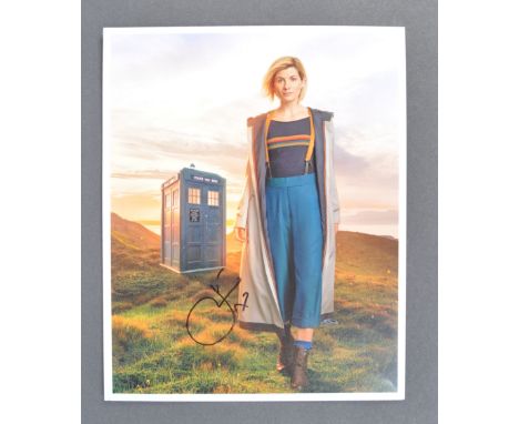 Jodie Whittaker - Doctor Who - autographed 8x10" colour photograph of the actress as Doctor Who / Dr Who. Signed in black ink