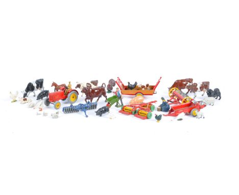 A charming collection of original vintage Britains (and other make) lead farm animals / figures, along with a collection of v